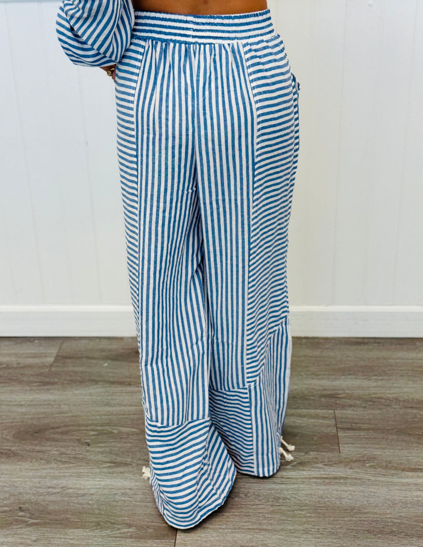 Blue Striped Pocket Pants (Reg. and Plus)