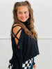 Black Cut Out Turtleneck Sweater Top (Reg.)