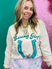 Ivory Lucky Girl Club Sweatshirt (Reg. & Plus)