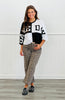 Black/White Game Day Color Block Top (Reg. and Plus)