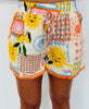 Orange Combo Mixed Flowers Shorts (Reg & Plus)