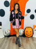 Black Glitter Skulls Sequin Sleeves Cardigan (Reg. and Plus)