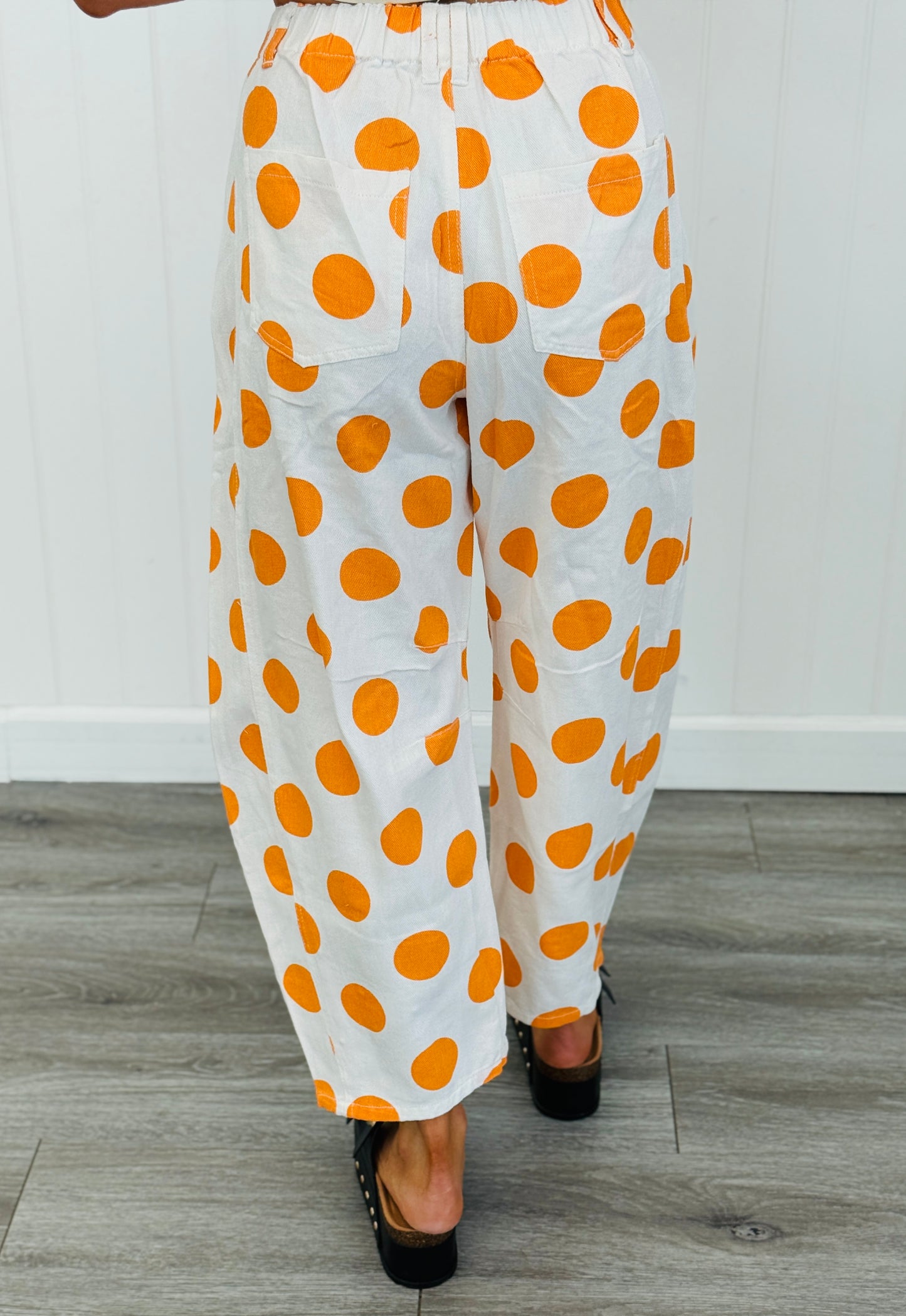 Orange Polka Dot Barrel Pants (Reg. and Plus)