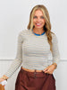 Striped Ribbed Long Sleeve Top (Reg.) - 4 Colors