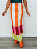 White Color Block Stripes Tank Maxi Dress (Reg.)