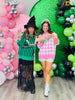 Queen Of Sparkles Licensed Pink Gingham Glinda Crown Sweater (Reg. and Plus)