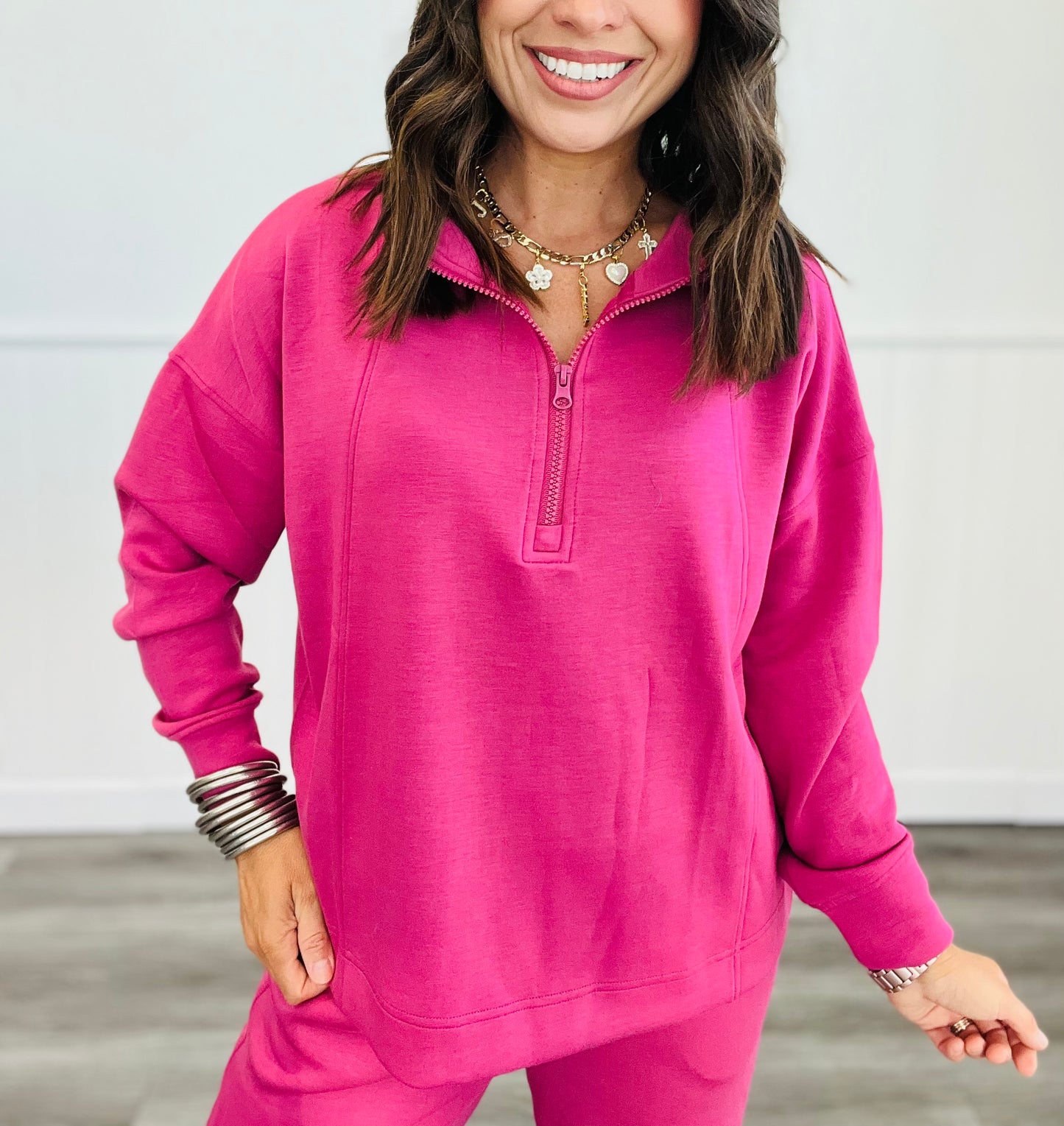 Elevated Quarter Zip Pullover Top (Reg)-2 Colors