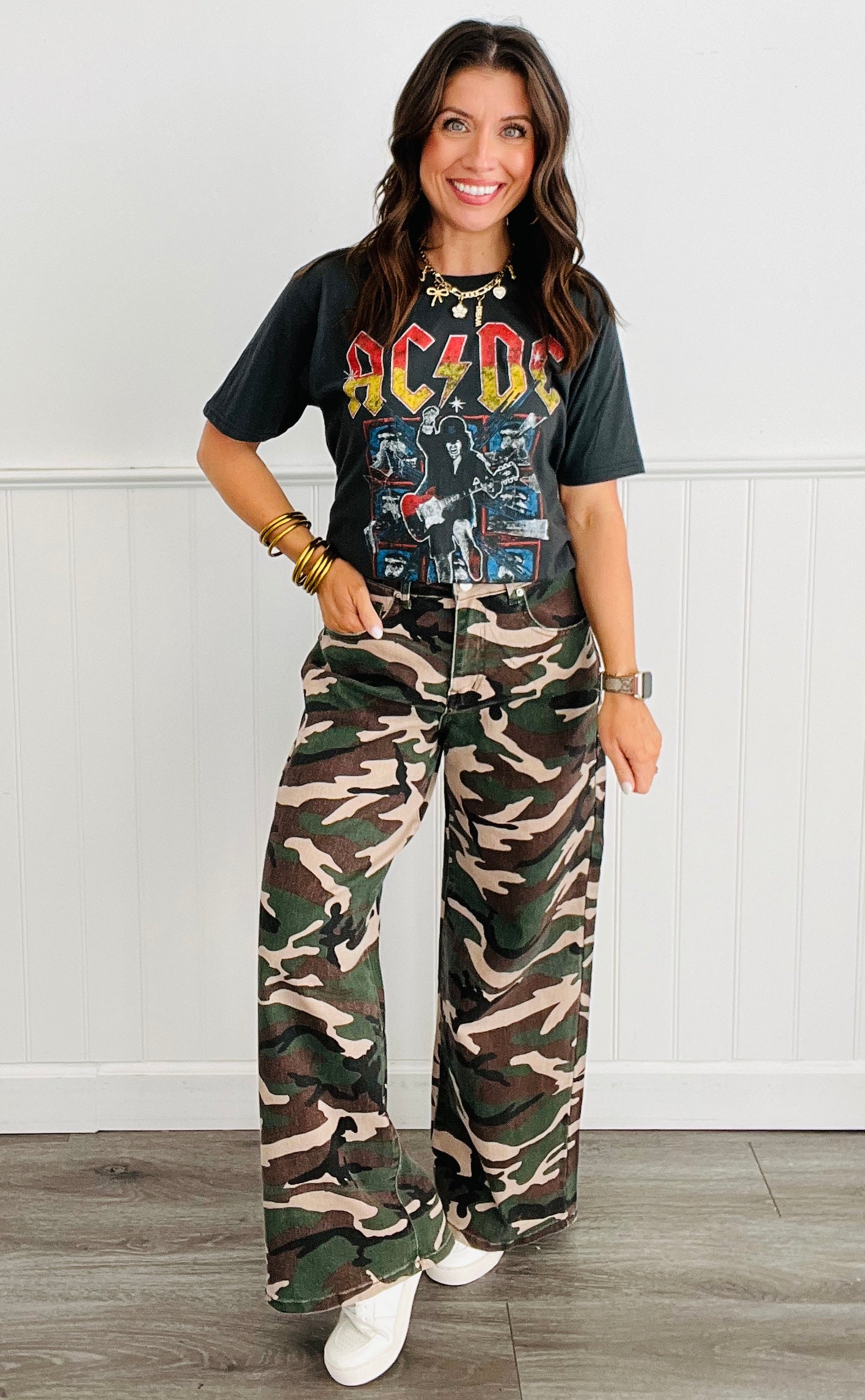 Army Green Camo Print Pants (Reg.)