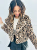 Camel Leopard Faux Fur Jacket (Reg)