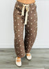 Brown/Ivory Polka Dot Barrel Pants (Reg.)