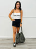 Black Highwaist Athleisure Split Shorts (Reg)