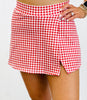 Gingham Print Side Slit Skort (Reg.) - 2 Colors