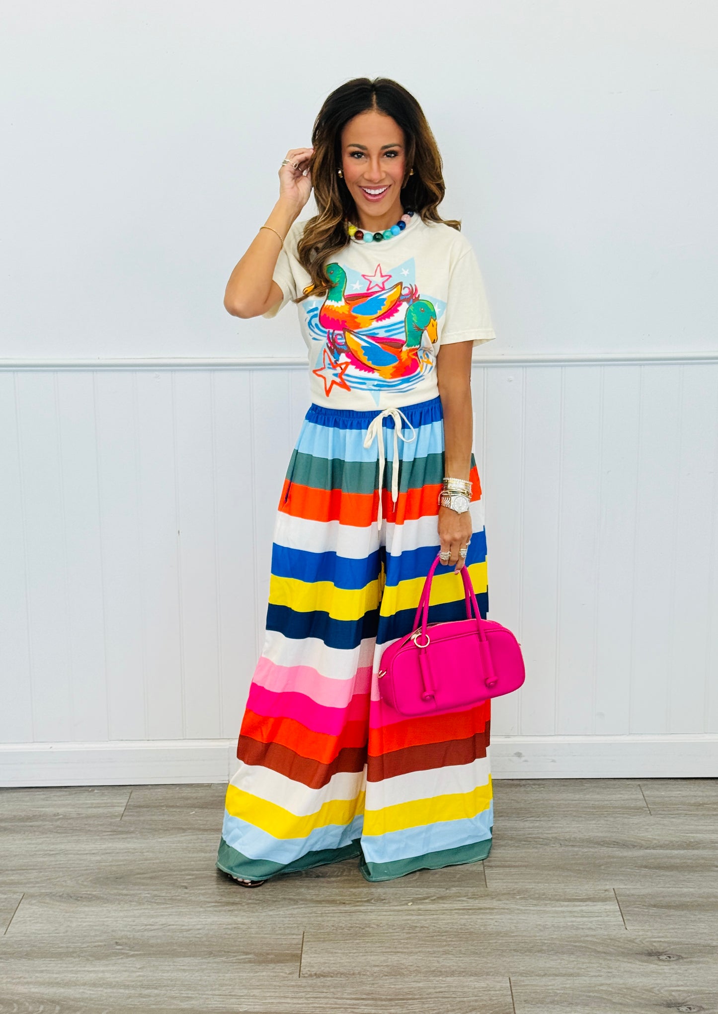 Multi Color Block Palazzo Pants (One Size)