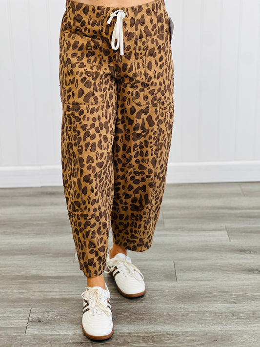 Camel Leopard Wild Side Barrel Pants (Reg.)