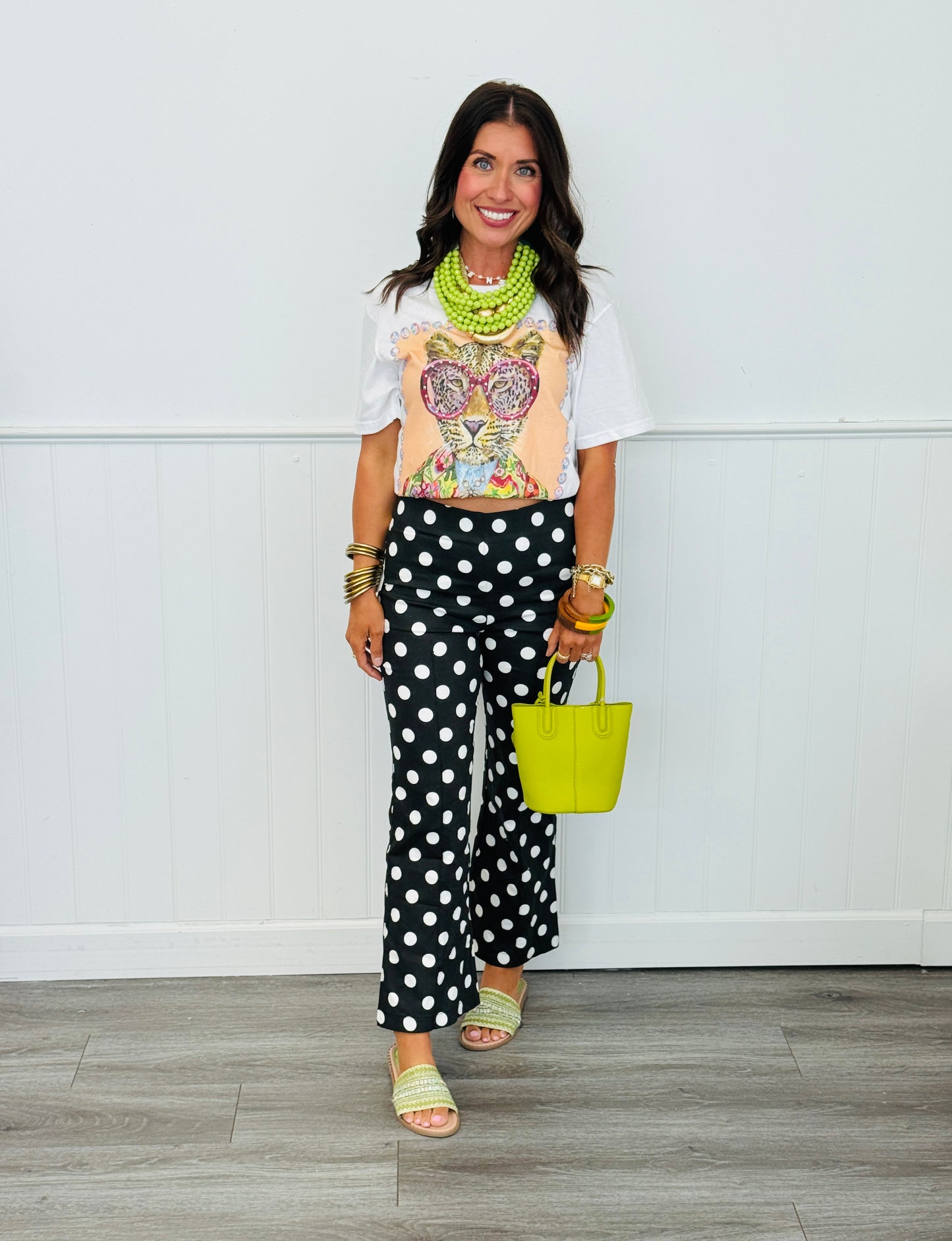 Leopard Frame Bling Tee (Reg. and Plus)