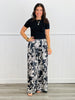 Black Abstract Animal Print Palazzo Pants (Reg.)