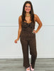 Chocolate/White Polka Dot Bow Detail Jumpsuit (Reg.)