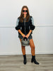 Black Denim, Velvet & Lace Jacket (Reg.)