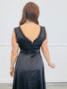 Black Satin Lace Midi Dress (Reg.)