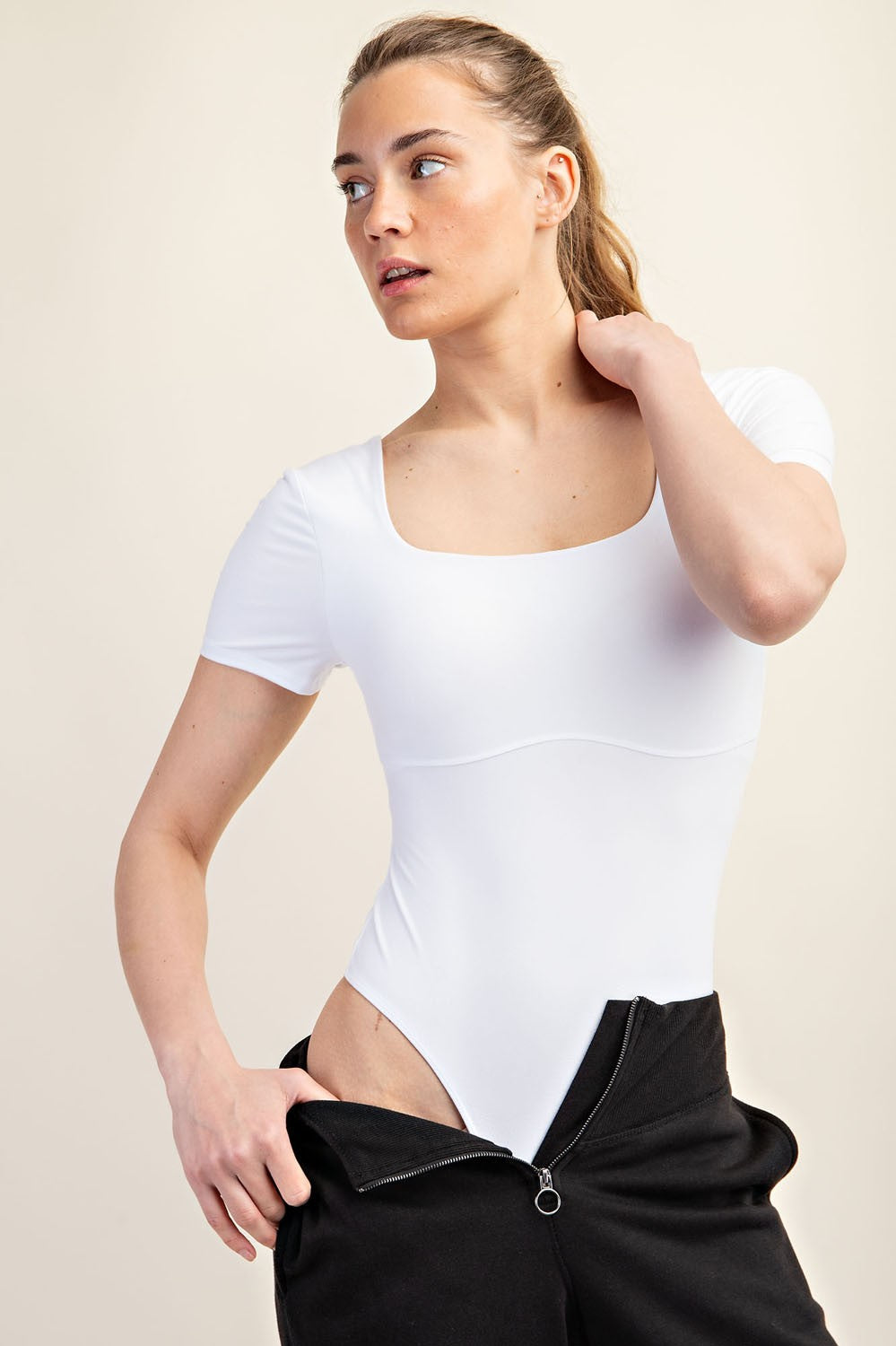 No Bra Needed Short Sleeve Bodysuit (Reg. and Plus) - 8 Colors