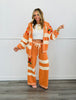 Orange Multi Contrast Stripe Sweater Cardigan (Reg.)