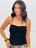 Black Sweetheart Neckline Cami Top (Reg & Plus)