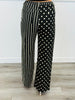 Black Dot/Stripe Mix Wide Leg Pants (Reg & Plus)