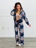 Navy Floral Print Sweatpants (Reg.)