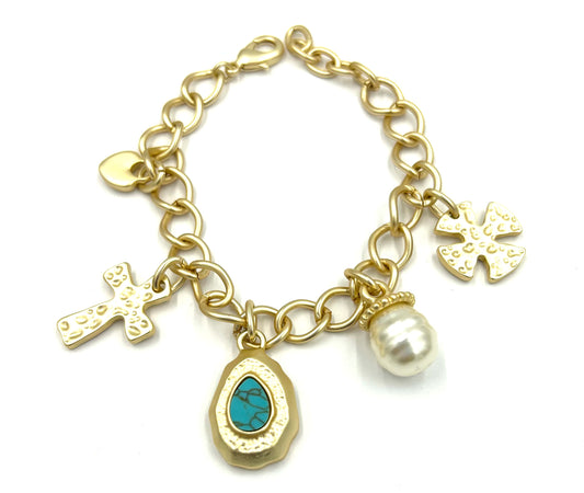 WP - Matte Gold Charm Bracelet