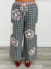 Black Gingham Crochet Lace Patch Pants (Reg & Plus)