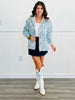 Light Denim Eyelet Embroidered Jacket (Reg and Plus)