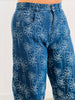 Textured Flower Power Barrel Jeans (Reg & Plus)