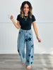 Star Print Denim Barrel Jeans (Reg)