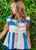 Blue Multi Striped  Babydoll Top (Reg & Plus)