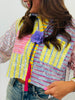 Queen Of Sparkles Multi Sequin Colorblock & Stripe Button Up Top (Reg. and Plus)