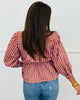 Camel/Pink Striped Button Up Blouse (Reg.)