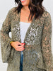 Olive Floral Lace Cardigan (Reg. and Plus)
