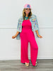 Fuchsia Ruched Tube Jumpsuit (Reg. and Plus)