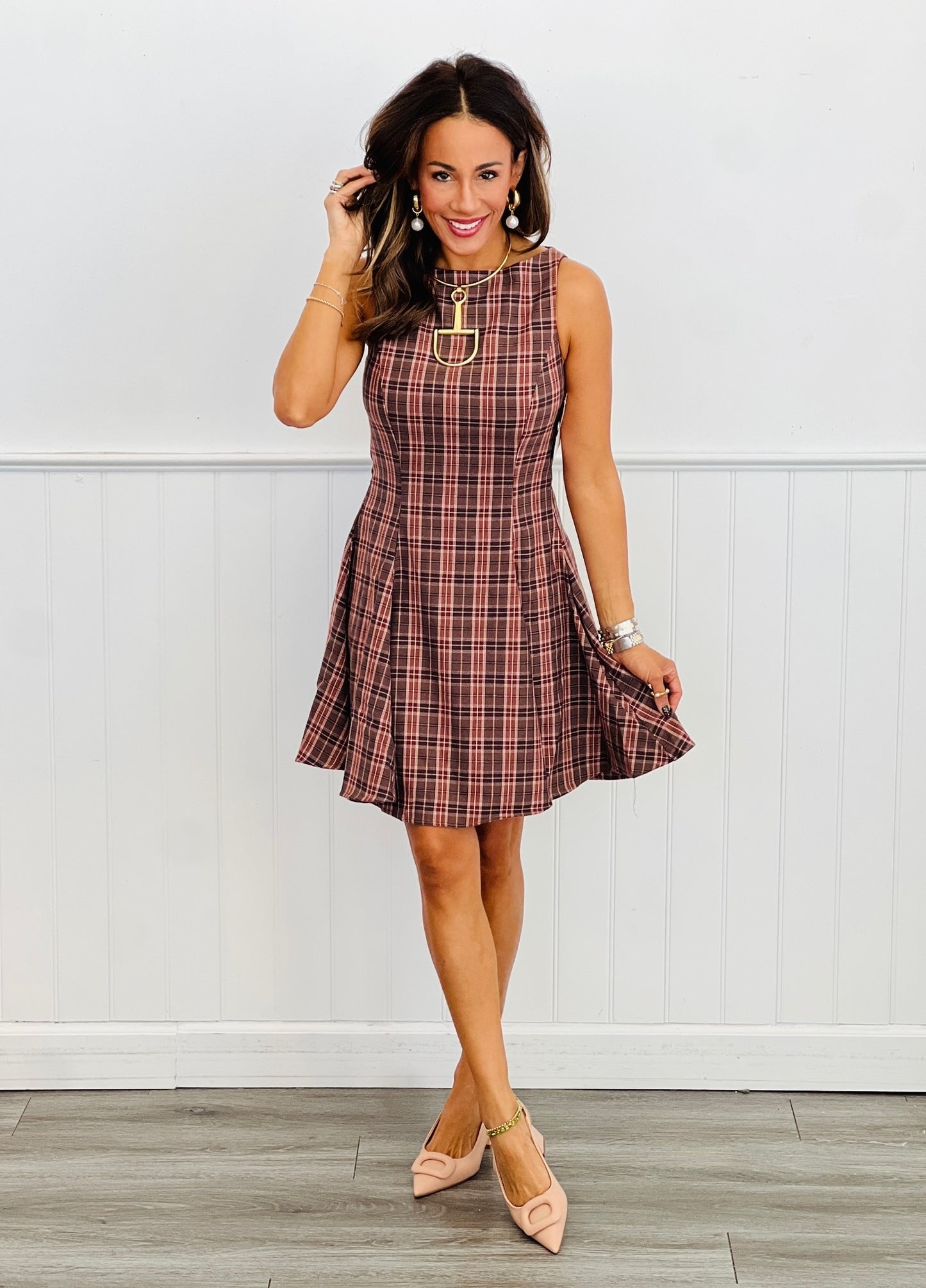 Plaid Sleeveless Mini Dress (Reg.)- 2 Colors