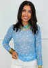 Polka Dot Mesh Long Sleeve Blouse (Reg & Plus)-3 Colors