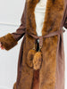 Brown Faux Leather Longline Coat (Reg.)