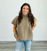 Turtleneck Short Sleeve Sweater Top (Reg)-3 Colors