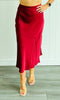 Satin Bias Cut Midi Skirt (Reg)-2 Colors