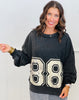 Washed Black Number 88 Oversized Sweatshirt (Reg. and Plus)