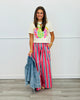 Pink Teal Striped Wide Leg Pants (Reg & Plus)