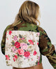 Camo Print Contrast Floral Jacket (Reg & Plus)