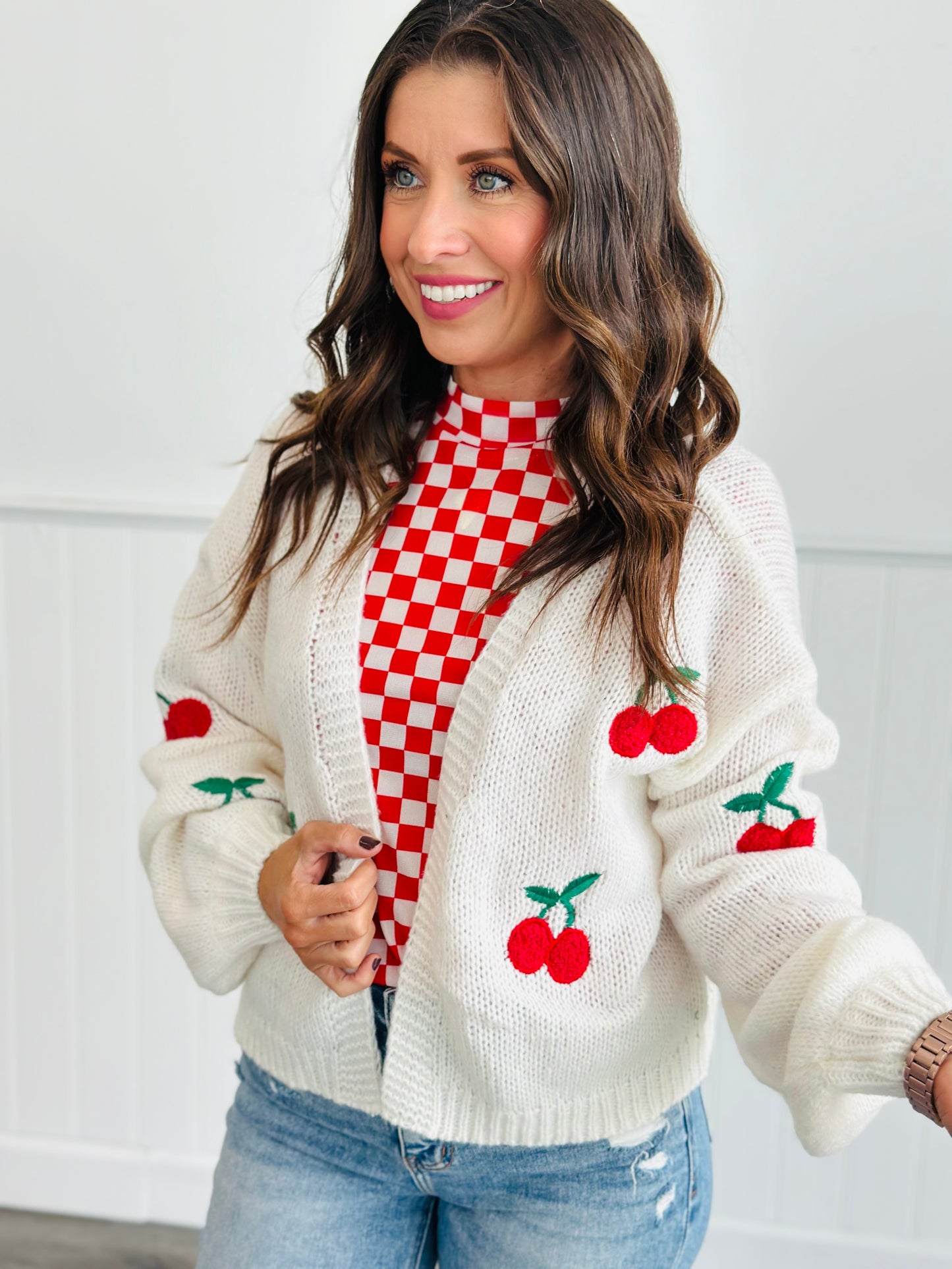 Cherries Jubilee Sweater Cardigan (Reg)-3 Colors