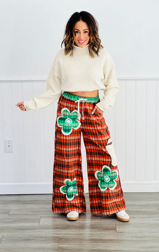 Orange Multi Pattern Wide Leg Pants (Reg.)