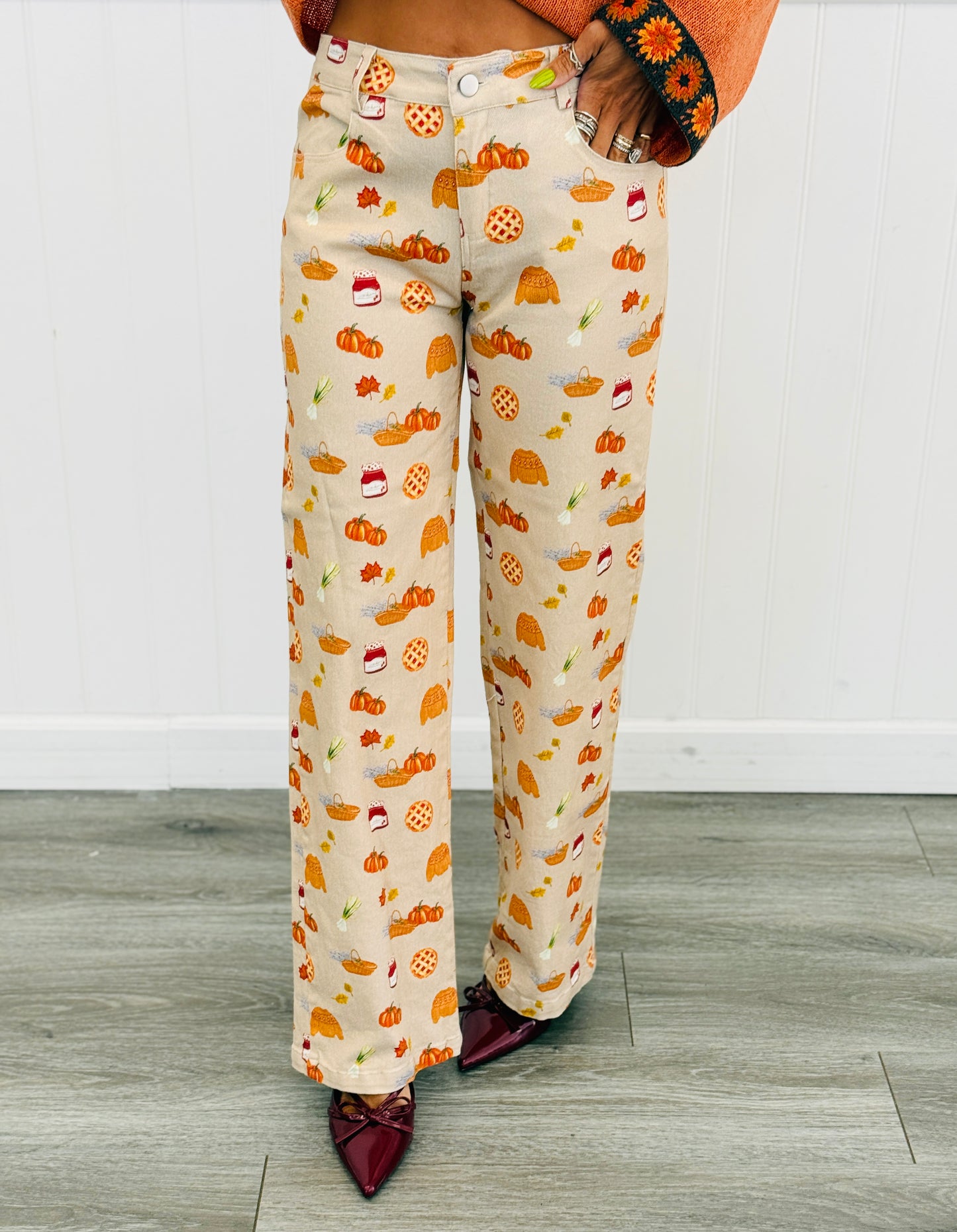 Harvest Print Straight Leg Pants (Reg.)-2 Colors