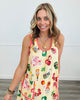 Butter Yellow Fruit & Food Print Mini Dress (Reg.)